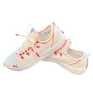 Puma Women's White and Red Athletic Shoes